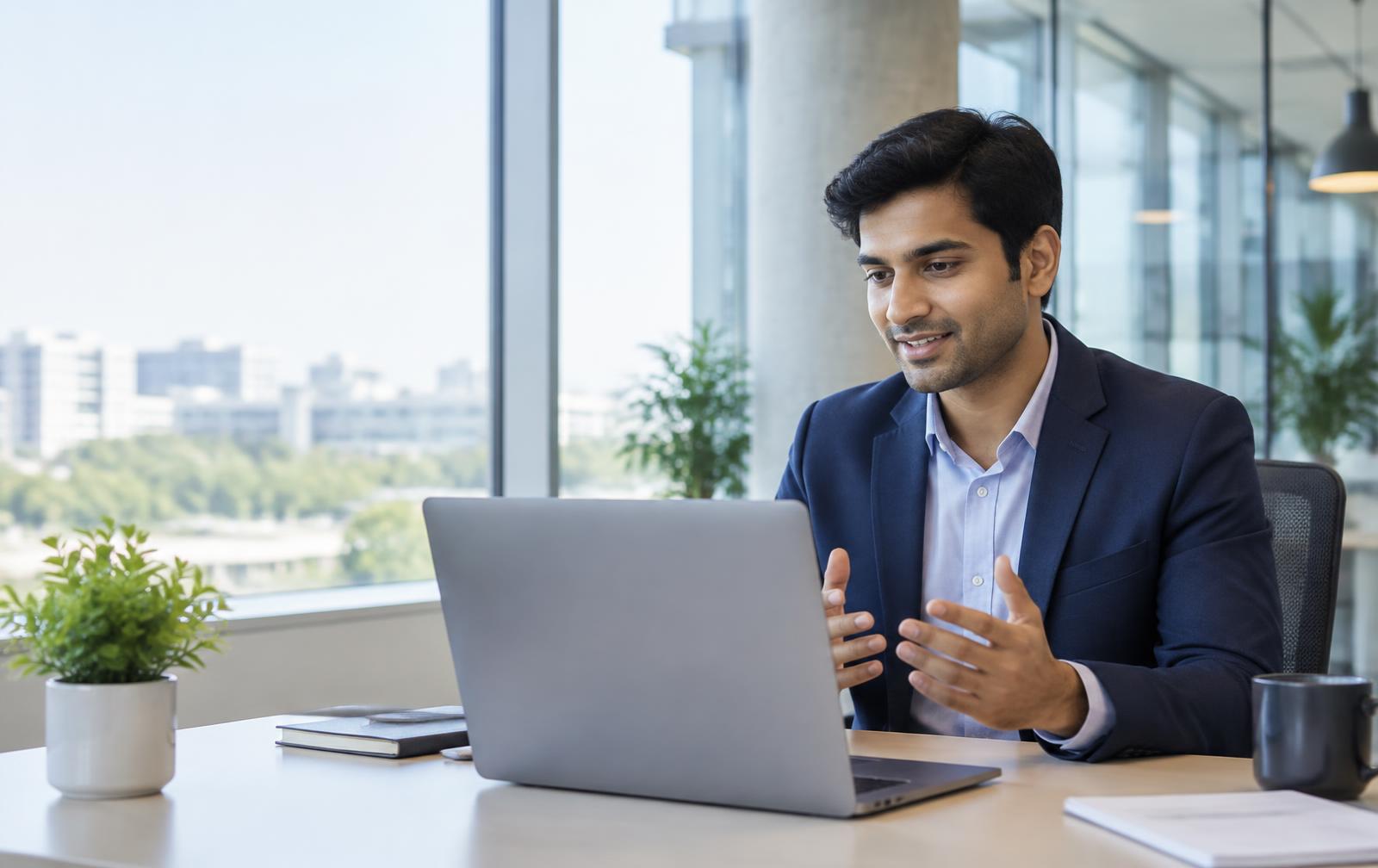 Candidate attending an online interview